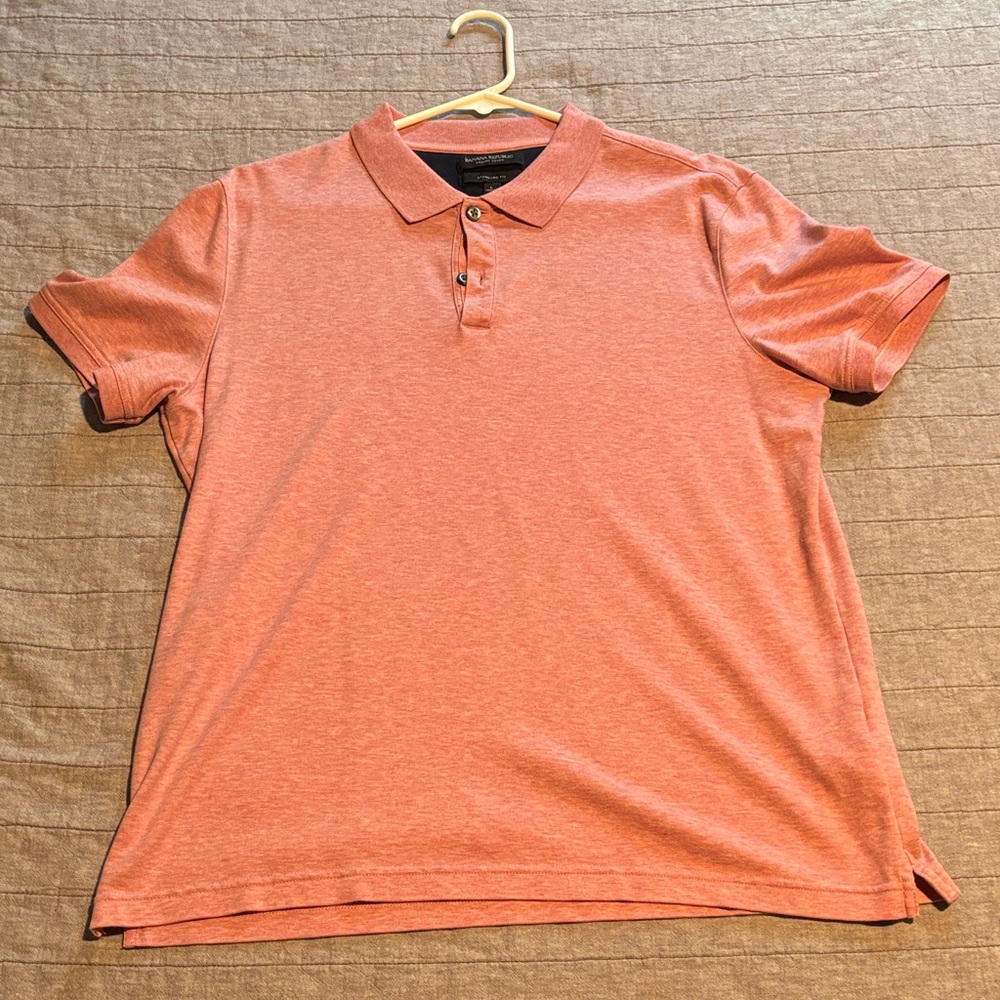 Banana Republic Luxury Touch Light Red Polo Shirt